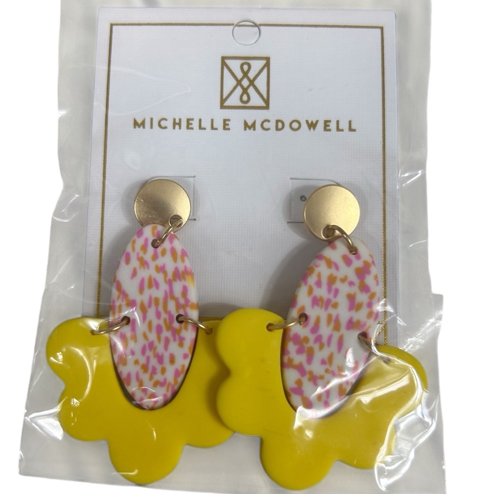4/$25 NWT Michelle McDowell Yellow and Pink Earrings